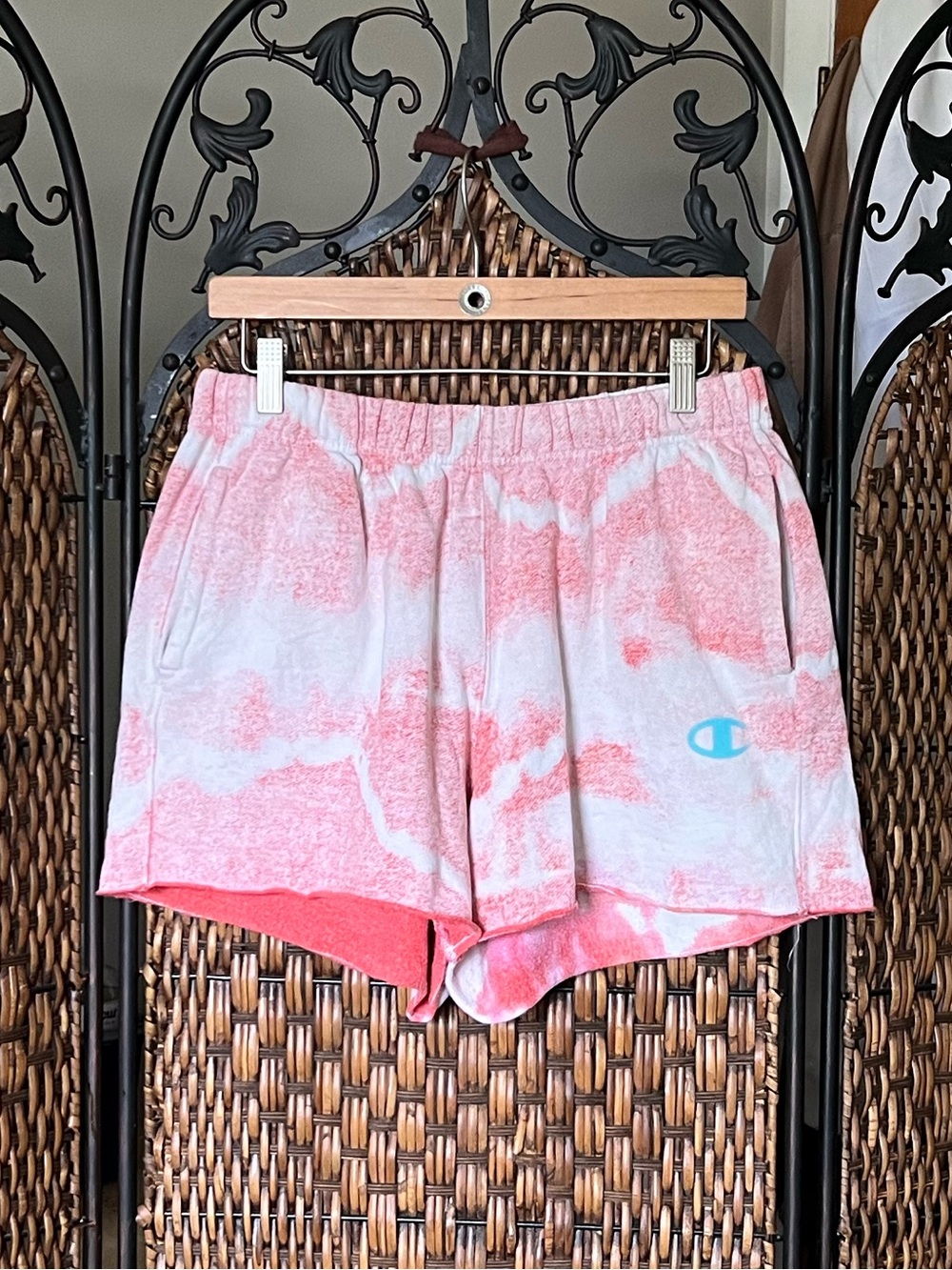 Champion Pink Tie-Dye Women's Athletic Shorts